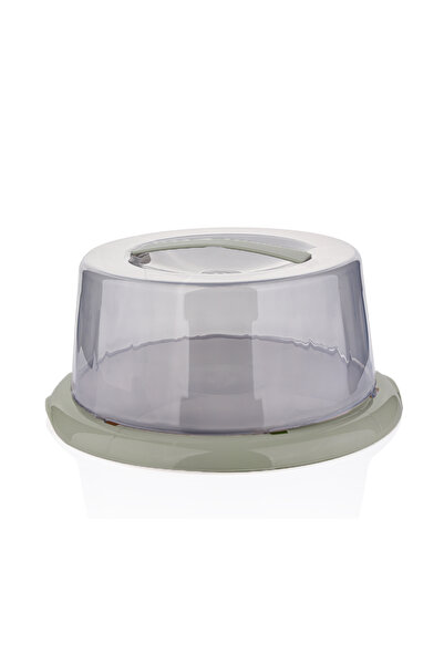 Fesya Home Round Cake Pastry Pastry Storage Container - Transport Pan with Locking Lid 25 cm Green