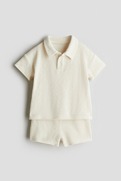 H&M 2 Parçalı Tekstüre Jarse Set