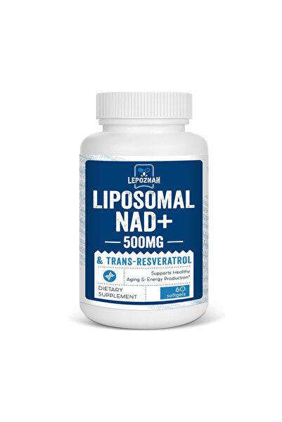 Lepoznan Liposomal NAD+ 500 mg + Trans-Resveratrol 300 mg, Superior Absorption & DNA Repair, 60 Softgels