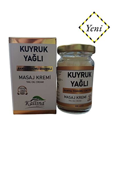 ALLİNA Kallina Kuyruk Yağlı Ağrı Krem 100 Ml(BAMYA TOHUMU VE KEKİK YAĞI ILAVELİ) El Yapımı Doğal Içerik