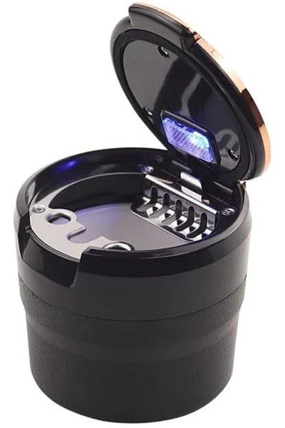 Generic Black Car Ashtray With LED Light With Cover High Quality Ash Tray