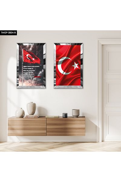 Zevahir Mobilya Dekorasyon SET DE MASA DECORATIVĂ BILATERALĂ MDF DRAGĂ DE SILVER MIRROR PLEXY
