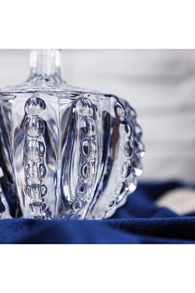 Lüks Sepeti Armin - Kapaklı Cam Şekerlik Lokumluk Şık İkramlık - 170 ML