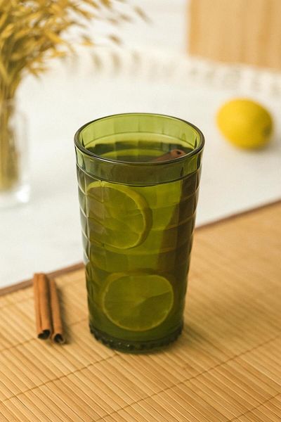 AC BOX Allegra Dark Green Glass - 750 ml Single Acrylic Material - Not Glass Break Resistant