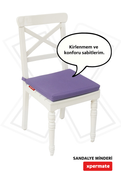 XPERMATE Pernă pentru scaun cu fermoar Țesătură hidrofugă 40x40 cm Pernă pentru scaun burete cu șireturi violet