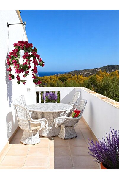 NEŞELİ ÇİÇEKLER Yapay Çiçek Askılı Saksı Yapay Balkon Çiçeği 40x90 Cm Sarkan Dekoratif Fuşya Begonvil Balkon Süsü