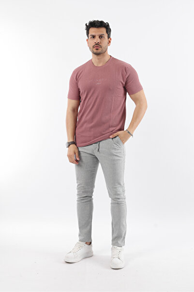 Rodrigo Ανδρικό μπλουζάκι με λεπτή εφαρμογή με υφή Basic T-shirt