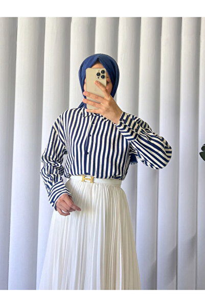 Modamorfo Смугаста сорочка оверсайз з ґудзиками - Лаці