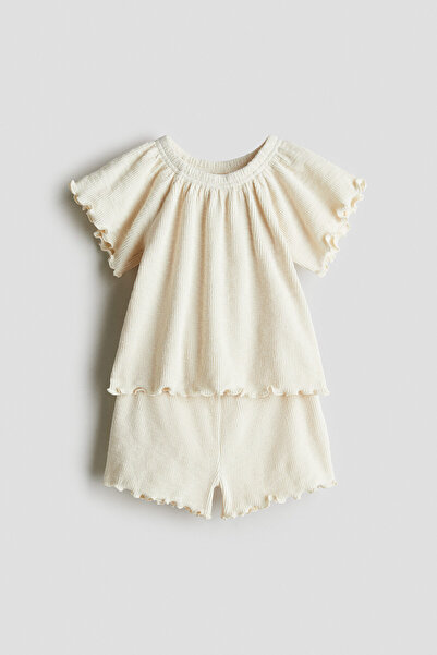 H&M 2 Parçalı Ribanalı Jarse Set