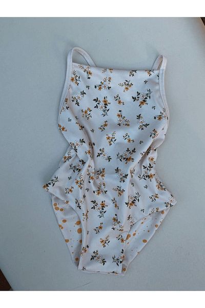 Thebellobambinoo Girl's Swimsuit Minimal Flower