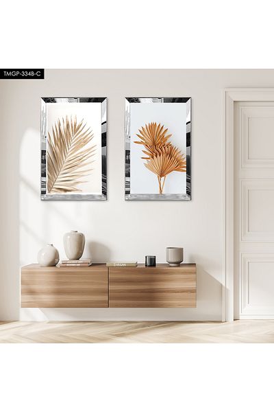Zevahir Mobilya Dekorasyon FLORI MODERNE PORTOCALE CU CADRU DE PLEXY CU Oglindă SET DE MASA MDF DUBLA