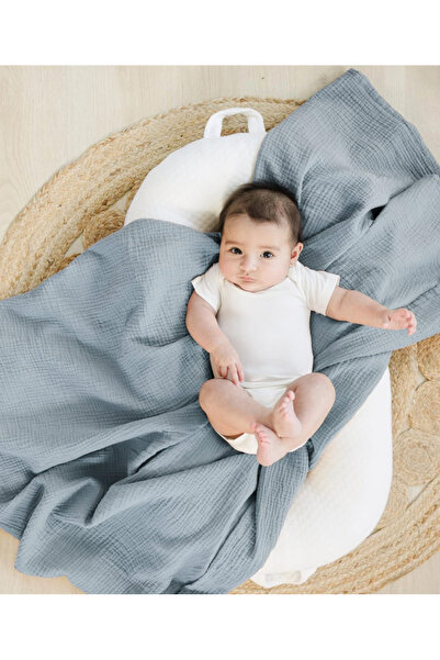 EIFIN 4 Katlı Çok Amaçlı Müslin Örtü & Battaniye %100 Pamuk, Oeko-teks Sertifikalı 80x80 cm