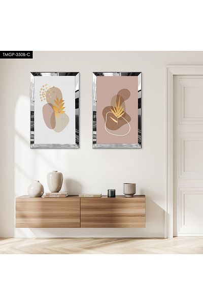 Zevahir Mobilya Dekorasyon FLORI ABSTRACTE MODERNE CU CADRU DE PLEXY CU Oglindă SET DE TABLĂ MDF DUAL