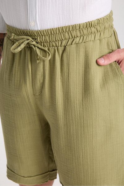 Valiberta Lightweight and Comfortable Double Leg Muslin Men's Shorts - Light Khaki