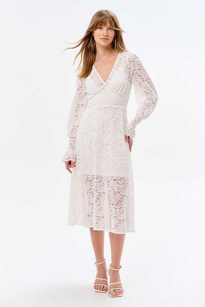 Blue Shadow Ashta Ecru Dress