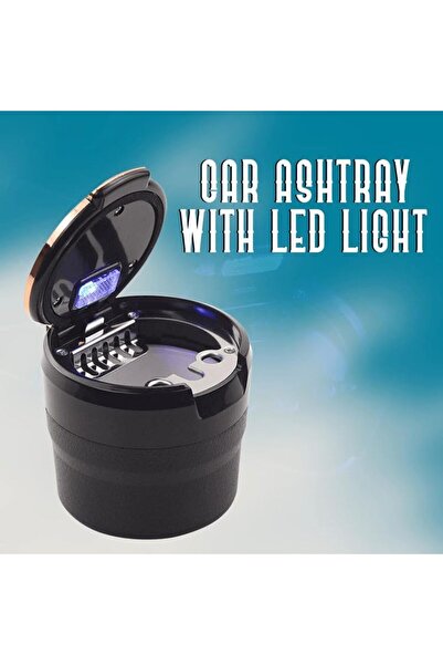 Generic Black Car Ashtray With LED Light With Cover High Quality Ash Tray