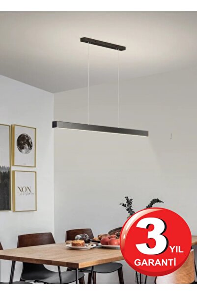 RRULTECH Lineer 100cm Siyahkasa Beyaz Işık 6500k Led Sarkıt Modern Avize, Sal...