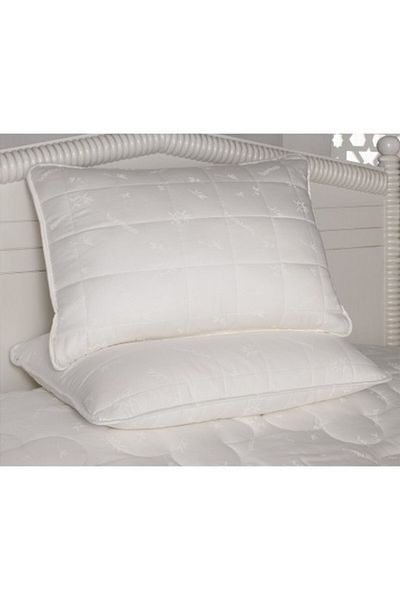 Cotton Box Pillow with Bamboo Filling, Cotton Box, 50x70 cm, White