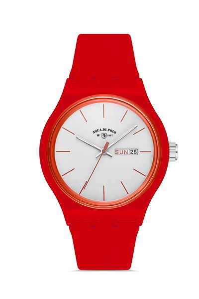 Aqua Di Polo 1987 Apwr031805 Red Unisex Silicone Wristwatch
