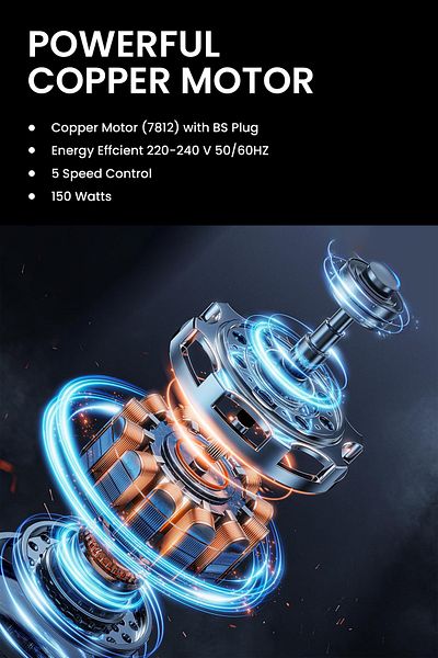 Royal Electric Hand Mixer 5 Speed -copper Motor, Ra-hm38