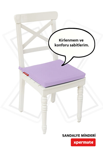 XPERMATE Pernă scaun cu fermoar țesătură hidrofugă 40x40 cm pernă scaun burete cu șireturi liliac