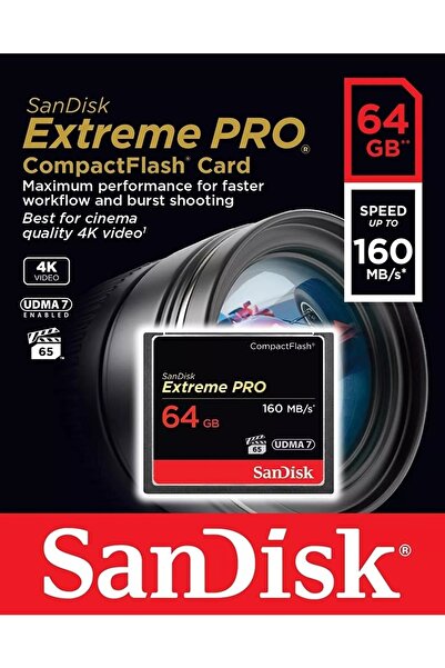 SanDisk Extreme Pro 64 Gb 4k Cf Compact Flash Hafıza Kartı 160mb/s