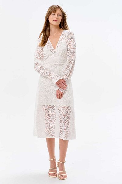 Blue Shadow Ashta Ecru Dress