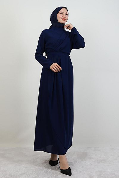 GİYZAMİLA Φόρεμα Tuay Pile Detail Navy Blue
