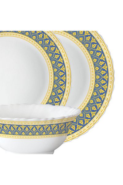 British Chef 15 Pieces Opalware Dinner Set | Microwave, Dishwasher & Frezzer Safe | Regal Dinnerware Set