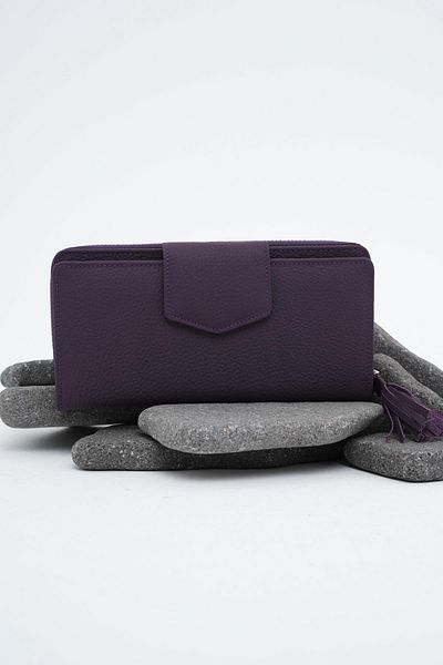 Deri Company Women's Leather Wallet Purple 213510