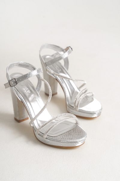 Shu Mhu Double Banded Stone Ankle Buckle 10 cm Coated Heeled Platform Women's Young Evening Dress Casual Shoes