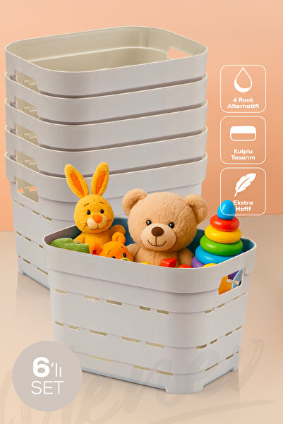 Vienev 6-комплектний 5-літровий ящик для зберігання з отворами, бежевий