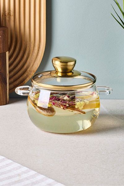 Perotti Roy Gold 800 ml Borosilicate Glass Pot