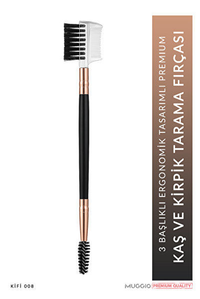 Muggio Kifi 008 Premium Kaş ve Kirpik Tarama Fırçası 3 Başlıklı