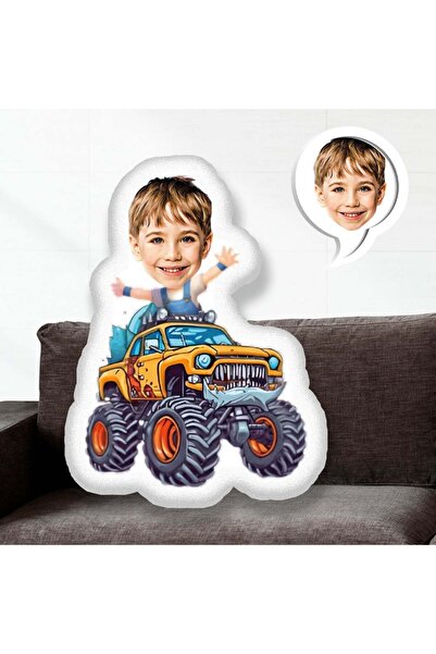 EJOYA Kişiye Özel Fotoğraflı Canavar Arabalar Yastık 115563 70 cm