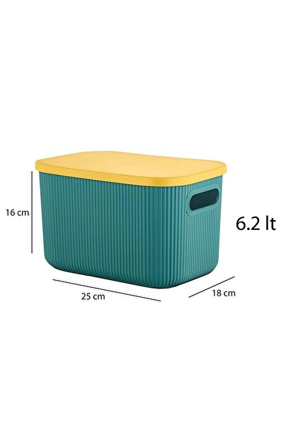 HOMİNG Homing 3lü Set Yeşil Kapaklı Takı Makyaj Banyo Organizer Kutu 6.2 Lt