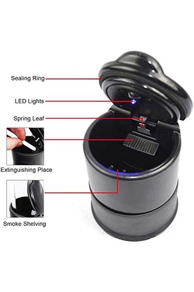 Generic Portable Cigarette Ashtray, Led Light Cigarette Ashtray Holder Cup for Car Truck Auto Office Home, 2