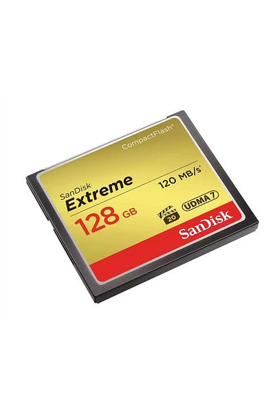 SanDisk بطاقة ذاكرة فلاش مدمجة فائقة السرعة سعة 128 جيجابايت بسرعة 120 ميجابايت/ثانية