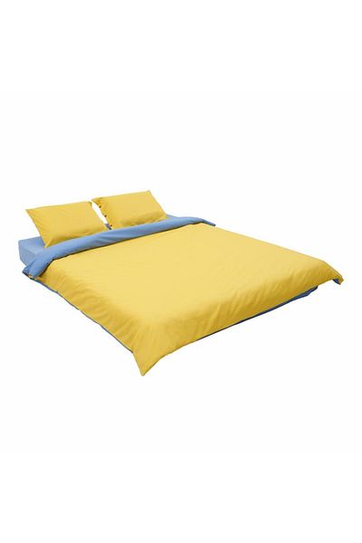 Heinner Heinner Home bed linen for 2 people, 100% cotton, yellow / blue, 3 pieces