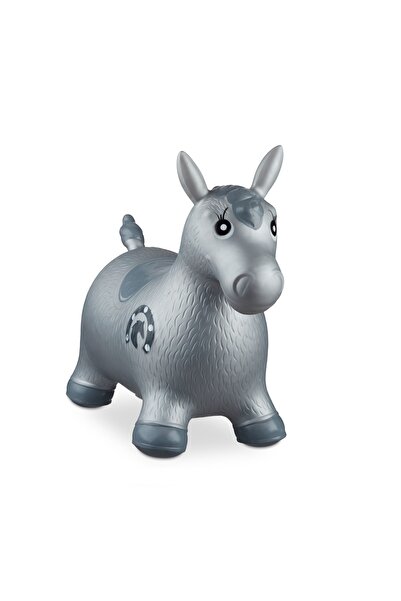 Relaxdays Πουλόβερ από καουτσούκ σε σχήμα αλόγου, για παιδιά +3 ετών, διαστάσεις 48 x 26 x 58 cm, γκρι, Relaxdays