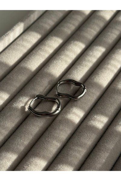 ETERNAL SUNSHINE Xuping Steel Earrings Wave Model Female Earrings Wave Formed Silver Color Hoop Earrings Waterproof Not Allergy