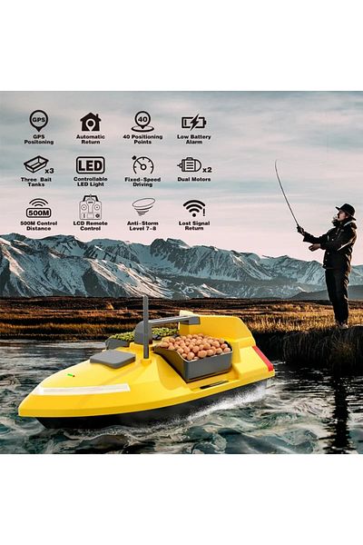 iUni Čln Nadit a Momit U02, GPS, fosforeskujúci, 3 nádrže, 2 kg, 500 m, 5200 mAh, 10 km/h, 2,4 GHz RC