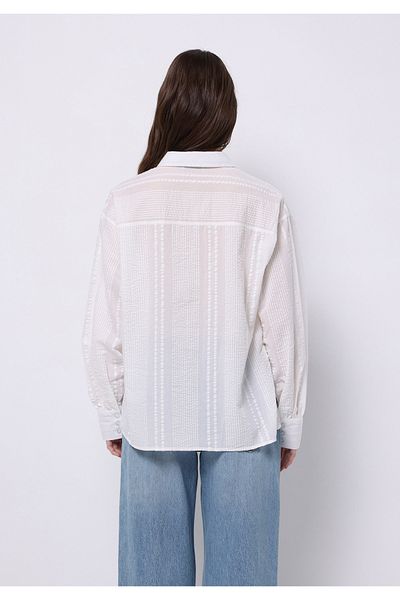 Colin's Regular Fit Shirt Neck Plain Women's White Long Sleeve Shirt