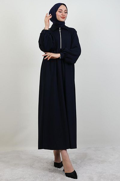 GİYZAMİLA Φόρεμα με φερμουάρ στο γιακά Navy Blue