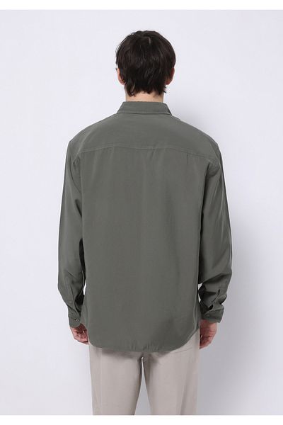 Colin's Cămașă cu mânecă lungă, verde, cu gât, cu formă confortabilă