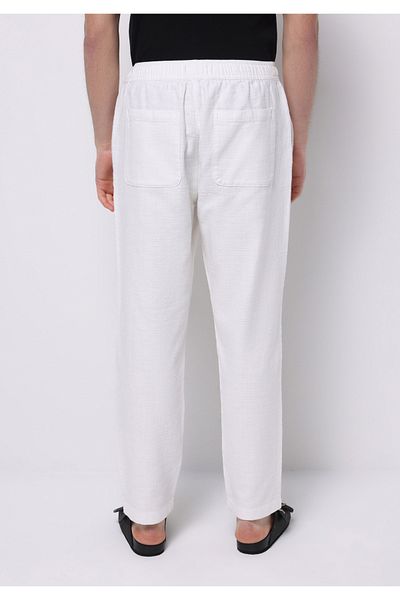 Colin's Regular Fit Mid Waist Long Leg Men's White Trousers