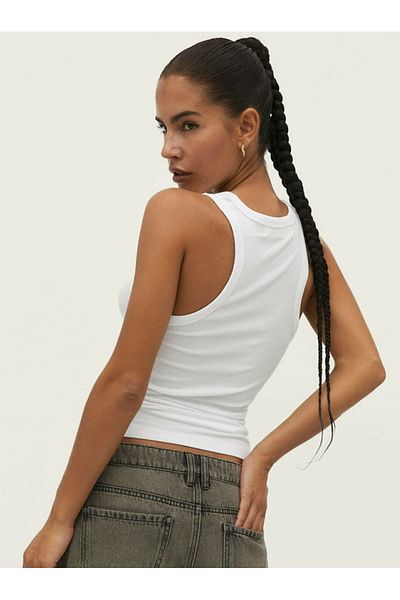 AŞAR MODA TEKSTİL Women's Athlete Ribbed Look Wide Strap Basic Athlete 2 Pcs