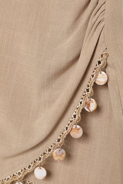 Quzu Fusta mini cu accesorii din scoici de midii Bej închis
