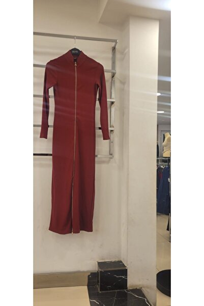 QİMYA BUTİK Колекция Mzr Дамска рокля тип молив с дълги ръкави, събираща се о...