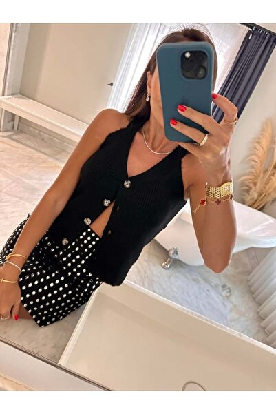 4S WOMEN Γυναικείο πλεκτό γιλέκο 4S με λαιμόκοψη V